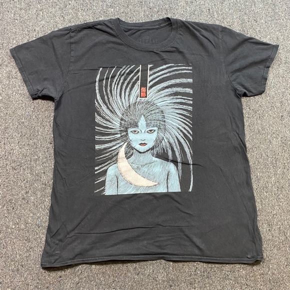 Uzumaki Other - Junji Ito Uzumaki TShirt Sz L Mens Black Horror Manga Azami Spiral‎ Graphic Tee